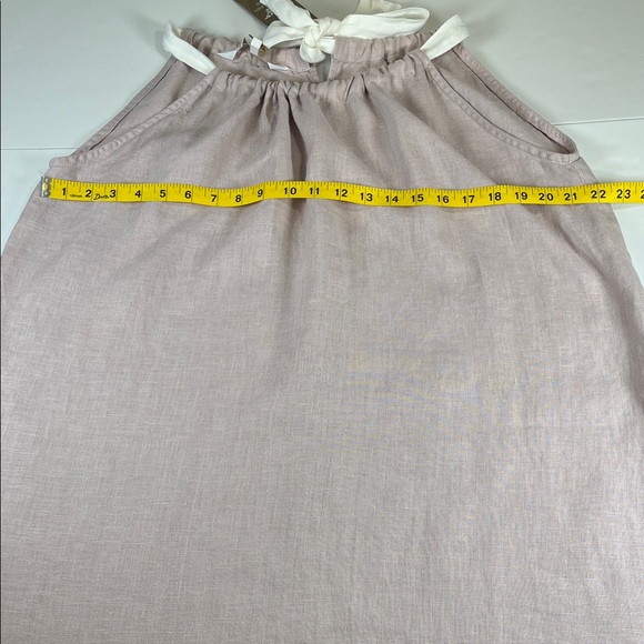 Crown Linen Designs Light Pink 100% Linen Sun Dress With Pockets Sz L/ XL - Picture 4 of 13